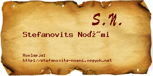 Stefanovits Noémi névjegykártya